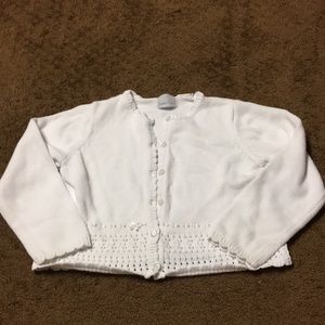 sweater Girls size 6x white Easter & communion ready button down EUC